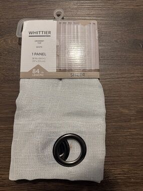 Whittier Sheer White Grommet Curtain Panel - 84" Length